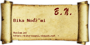 Bika Noémi névjegykártya